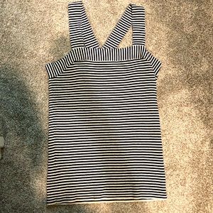 Back and white striped sweater tank
